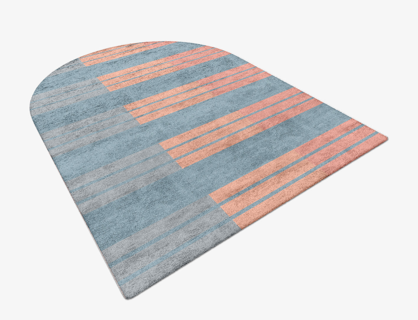 Sweep Minimalist Arch Hand Tufted Bamboo Silk Custom Rug by Rug Artisan