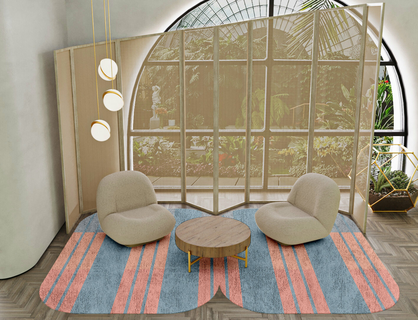 Sweep Minimalist Eight Hand Tufted Bamboo Silk Custom Rug by Rug Artisan