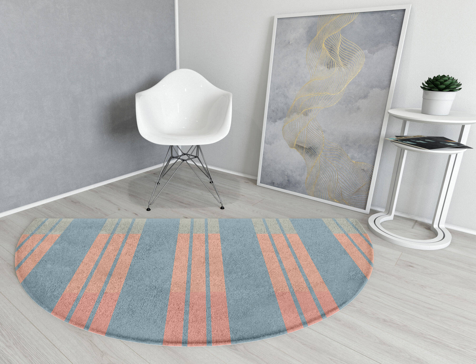 Sweep Minimalist Halfmoon Hand Tufted Pure Wool Custom Rug by Rug Artisan