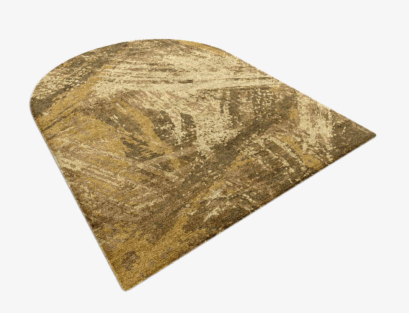 Sweeping Strokes Brush Strokes Arch Hand Knotted Bamboo Silk Custom Rug by Rug Artisan