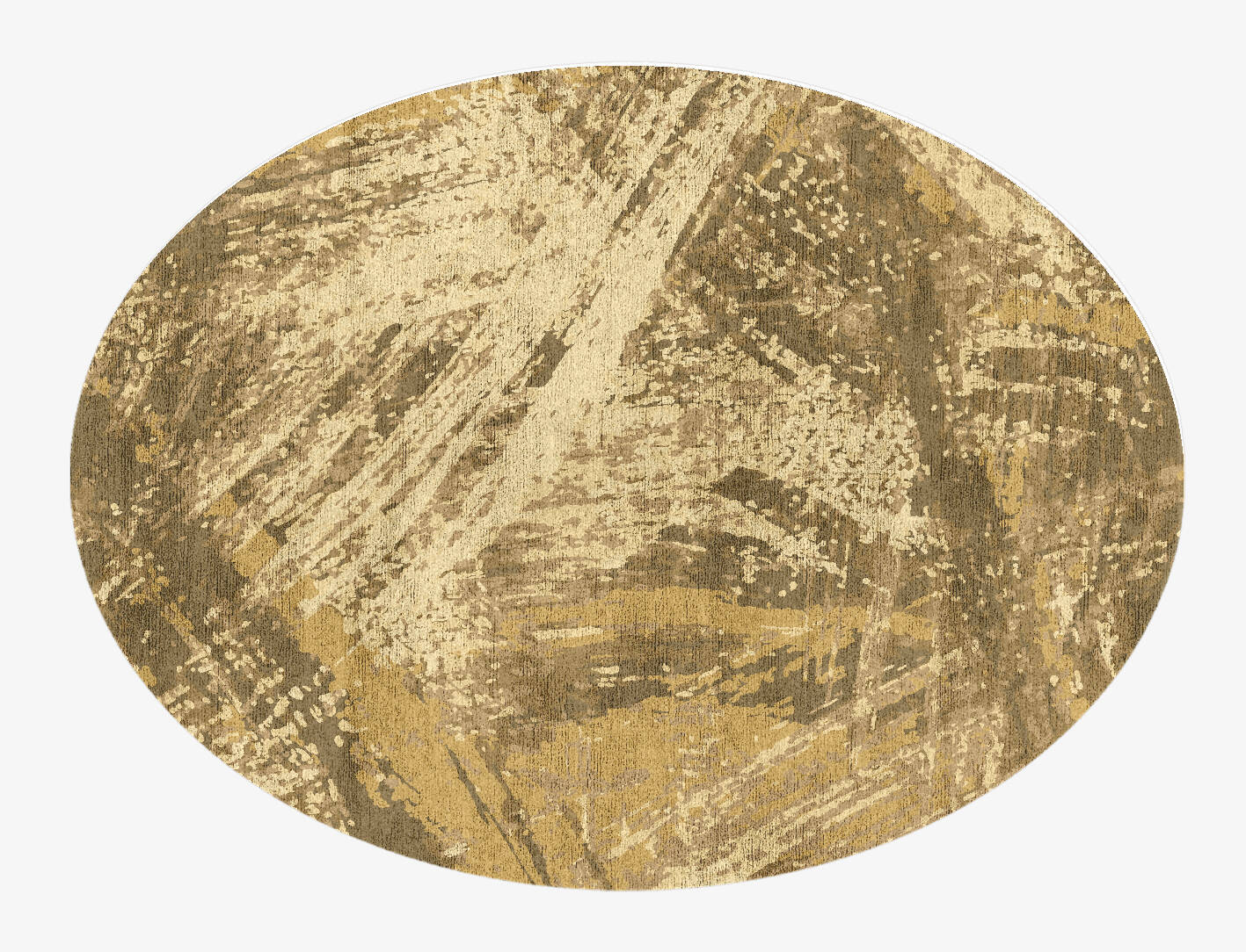 Sweeping Strokes Brush Strokes Oval Hand Knotted Bamboo Silk Custom Rug by Rug Artisan
