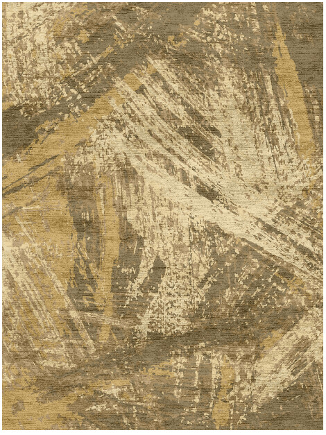 Sweeping Strokes Brush Strokes Rectangle Hand Knotted Bamboo Silk Custom Rug by Rug Artisan