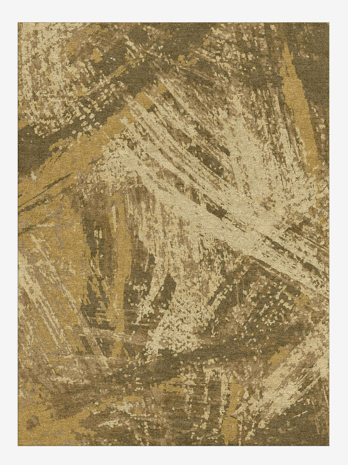 Sweeping Strokes Brush Strokes Rectangle Hand Knotted Tibetan Wool Custom Rug by Rug Artisan
