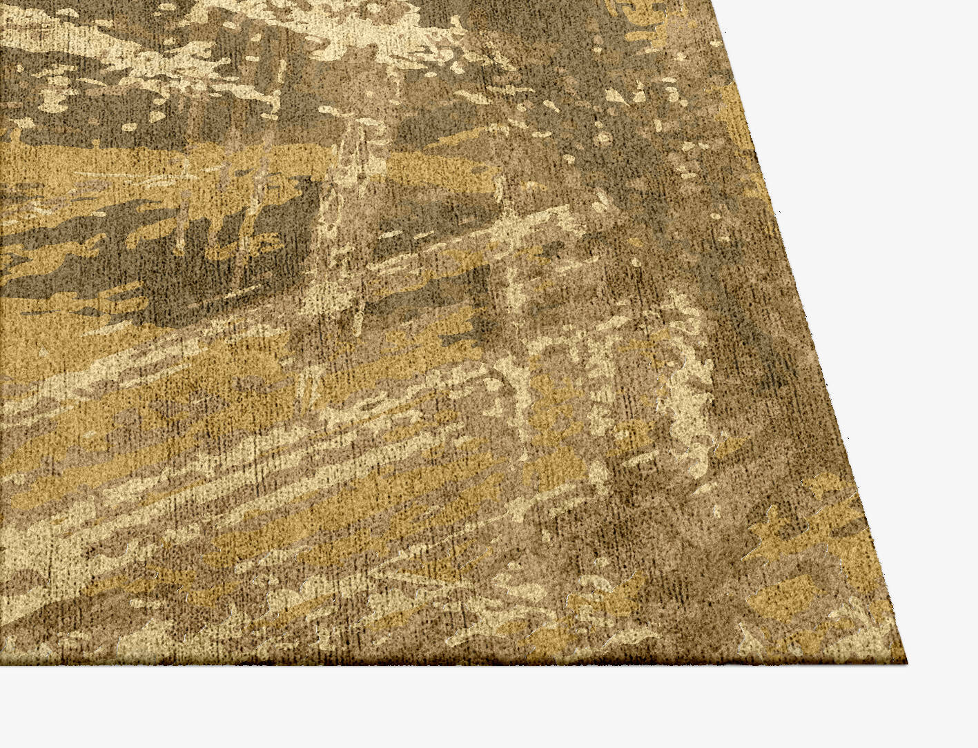 Sweeping Strokes Brush Strokes Square Hand Knotted Bamboo Silk Custom Rug by Rug Artisan