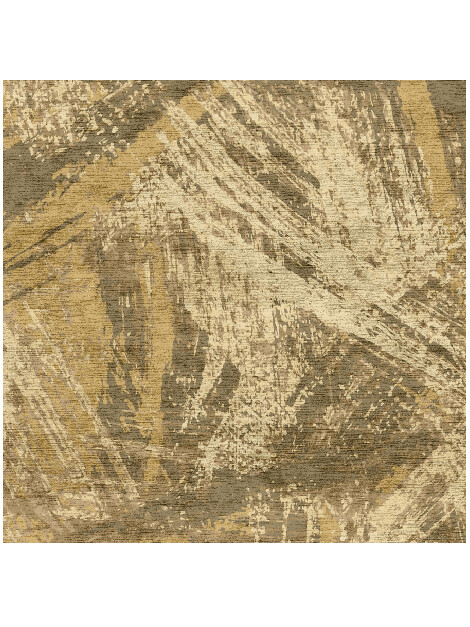 Sweeping Strokes Brush Strokes Square Hand Knotted Bamboo Silk Custom Rug by Rug Artisan