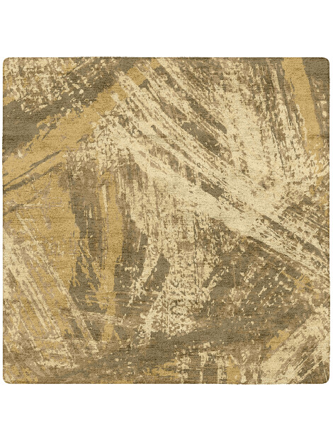 Sweeping Strokes Brush Strokes Square Hand Tufted Bamboo Silk Custom Rug by Rug Artisan