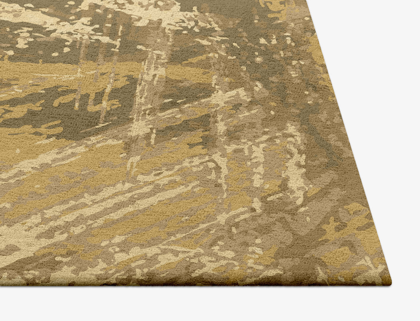 Sweeping Strokes Brush Strokes Square Hand Tufted Pure Wool Custom Rug by Rug Artisan