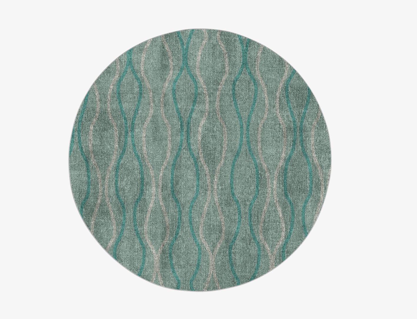 Sweven Minimalist Round Flatweave Bamboo Silk Custom Rug by Rug Artisan