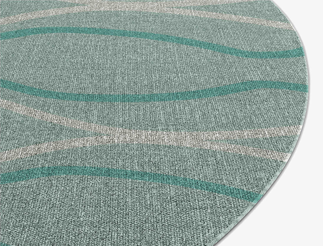 Sweven Minimalist Round Flatweave New Zealand Wool Custom Rug by Rug Artisan