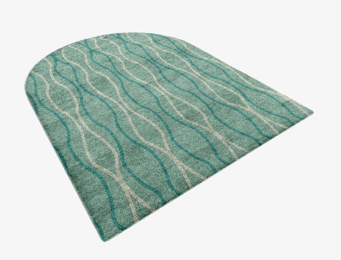 Sweven Minimalist Arch Hand Knotted Bamboo Silk Custom Rug by Rug Artisan
