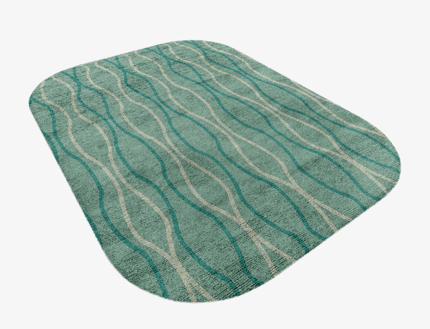 Sweven Minimalist Oblong Hand Knotted Bamboo Silk Custom Rug by Rug Artisan
