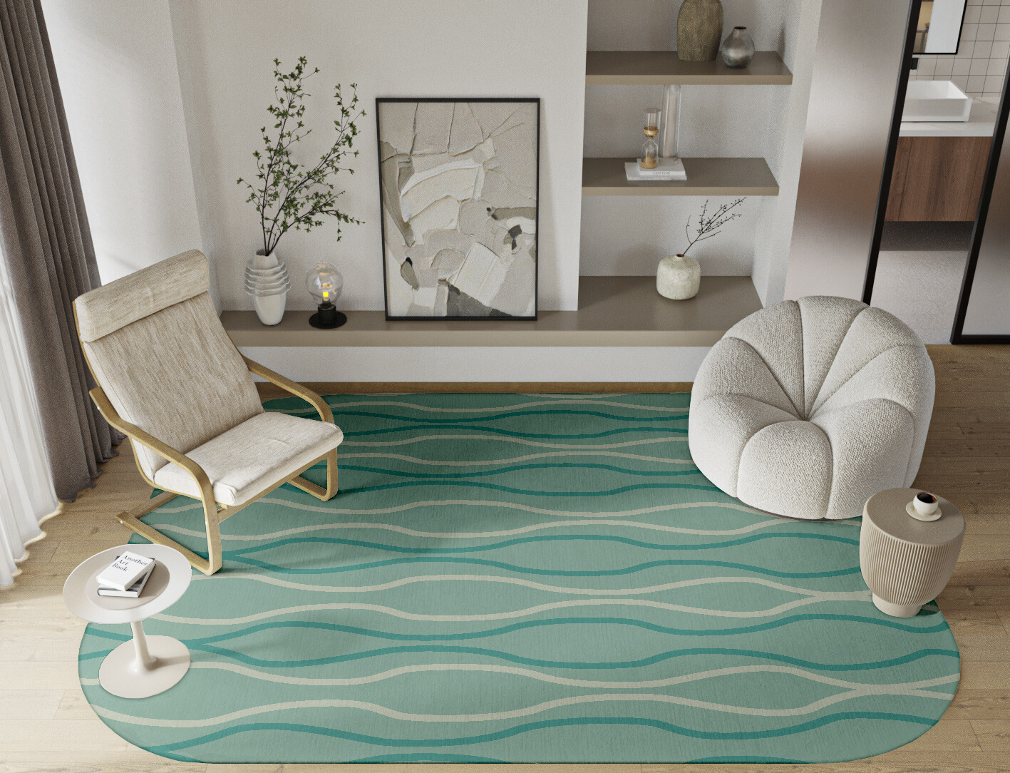 Sweven Minimalist Oblong Hand Knotted Tibetan Wool Custom Rug by Rug Artisan