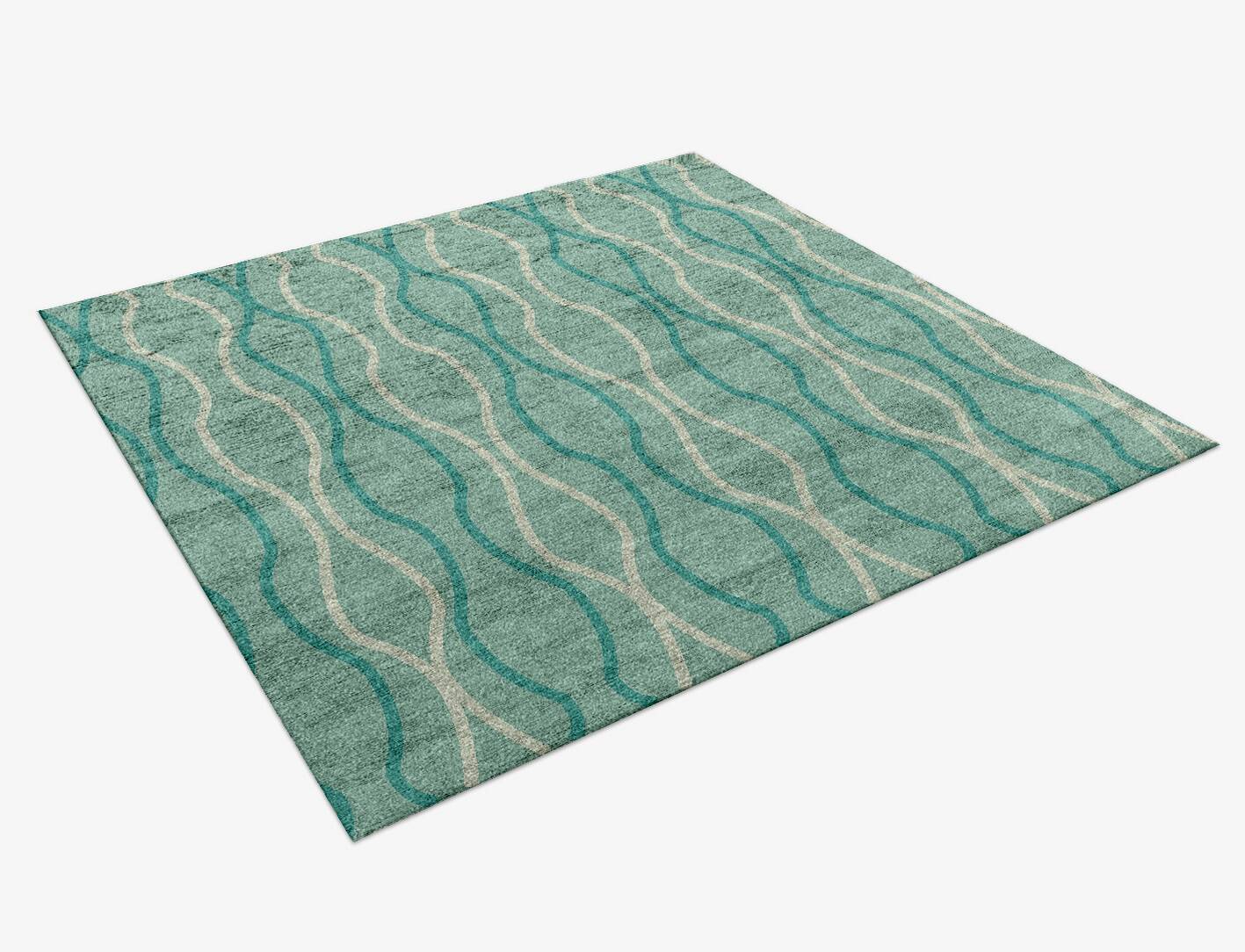 Sweven Minimalist Square Hand Knotted Bamboo Silk Custom Rug by Rug Artisan