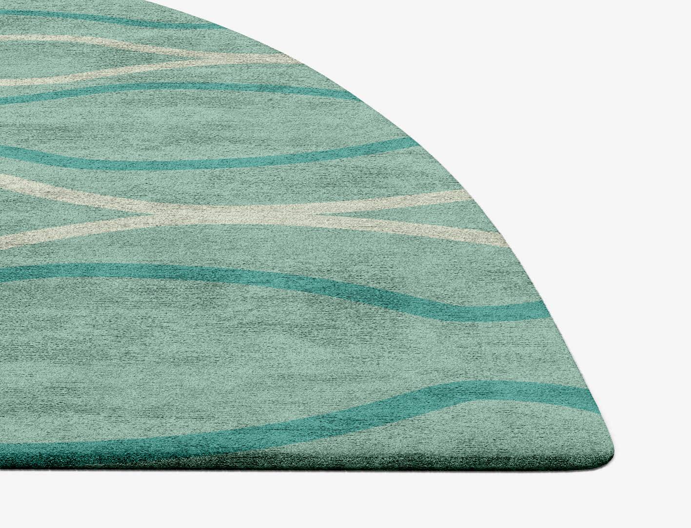 Sweven Minimalist Halfmoon Hand Tufted Bamboo Silk Custom Rug by Rug Artisan