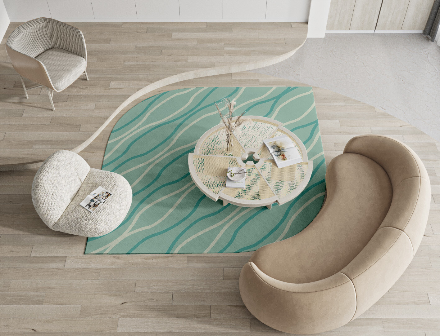 Sweven Minimalist Ogee Hand Tufted Pure Wool Custom Rug by Rug Artisan