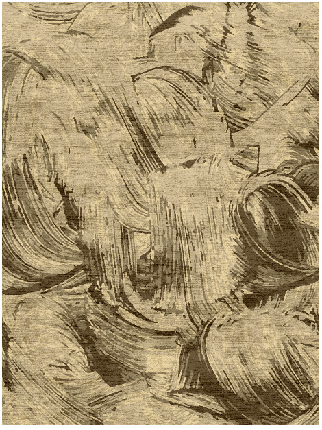 Swirl Strokes Brush Strokes Rectangle Hand Knotted Bamboo Silk Custom Rug by Rug Artisan