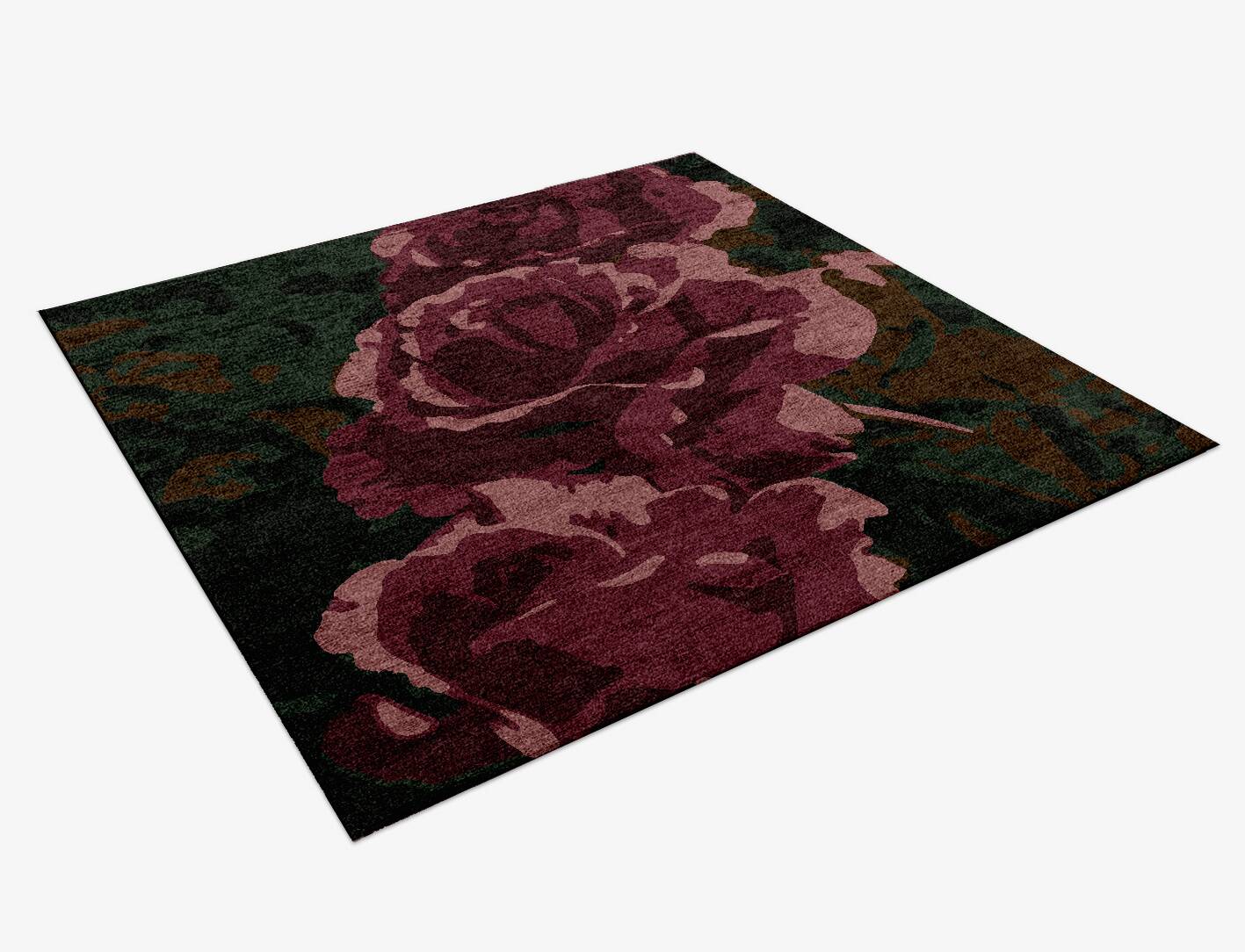 Sylvana Floral Square Hand Knotted Bamboo Silk Custom Rug by Rug Artisan