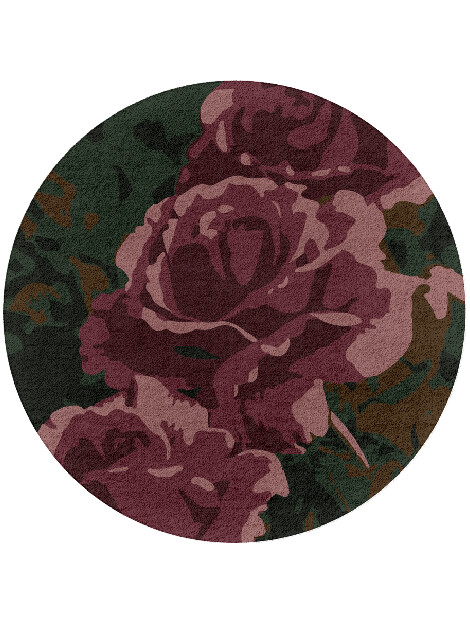 Sylvana Floral Round Hand Tufted Pure Wool Custom Rug by Rug Artisan