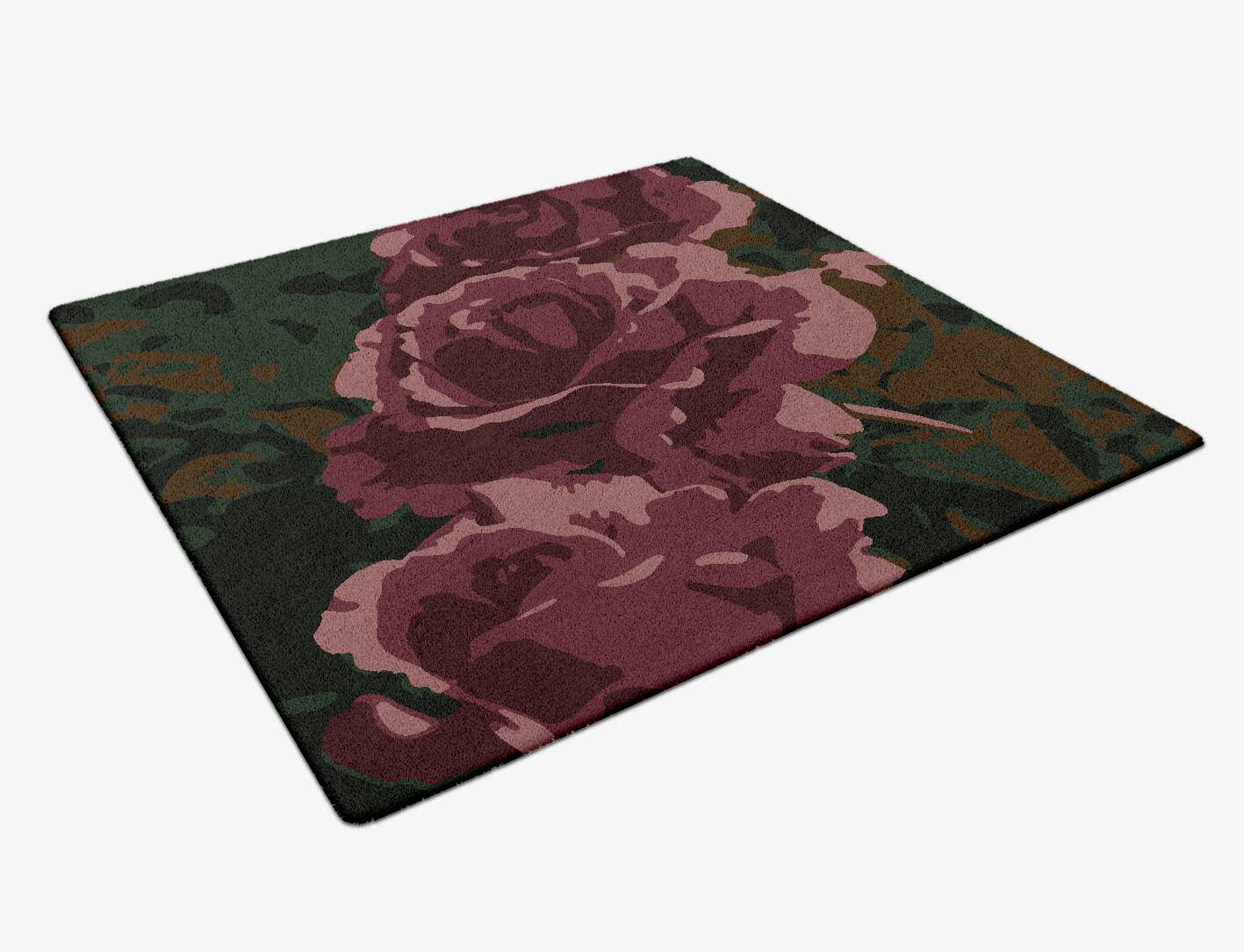 Sylvana Floral Square Hand Tufted Pure Wool Custom Rug by Rug Artisan