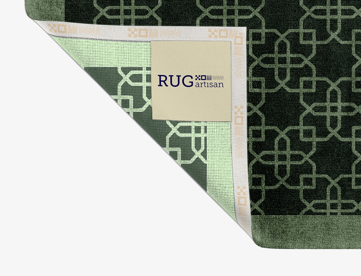 Symmetria Geometric Rectangle Hand Knotted Bamboo Silk Custom Rug by Rug Artisan