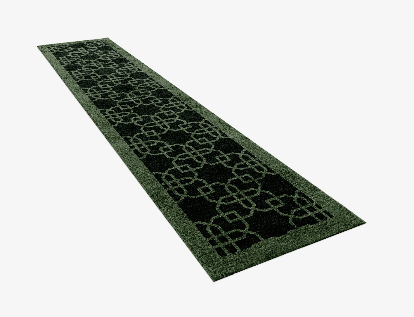 Symmetria Geometric Runner Hand Knotted Bamboo Silk Custom Rug by Rug Artisan