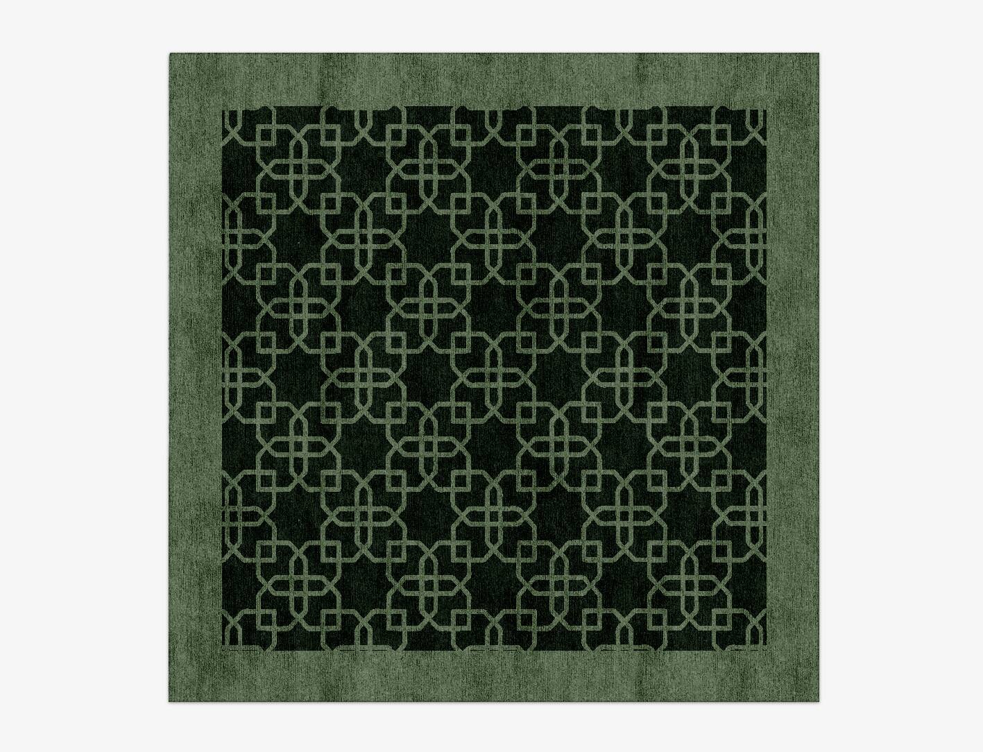 Symmetria Geometric Square Hand Knotted Bamboo Silk Custom Rug by Rug Artisan