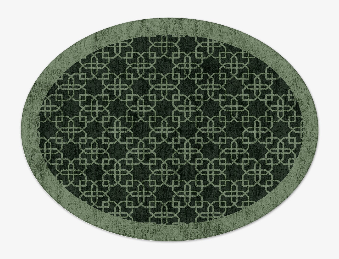Symmetria Geometric Oval Hand Tufted Bamboo Silk Custom Rug by Rug Artisan