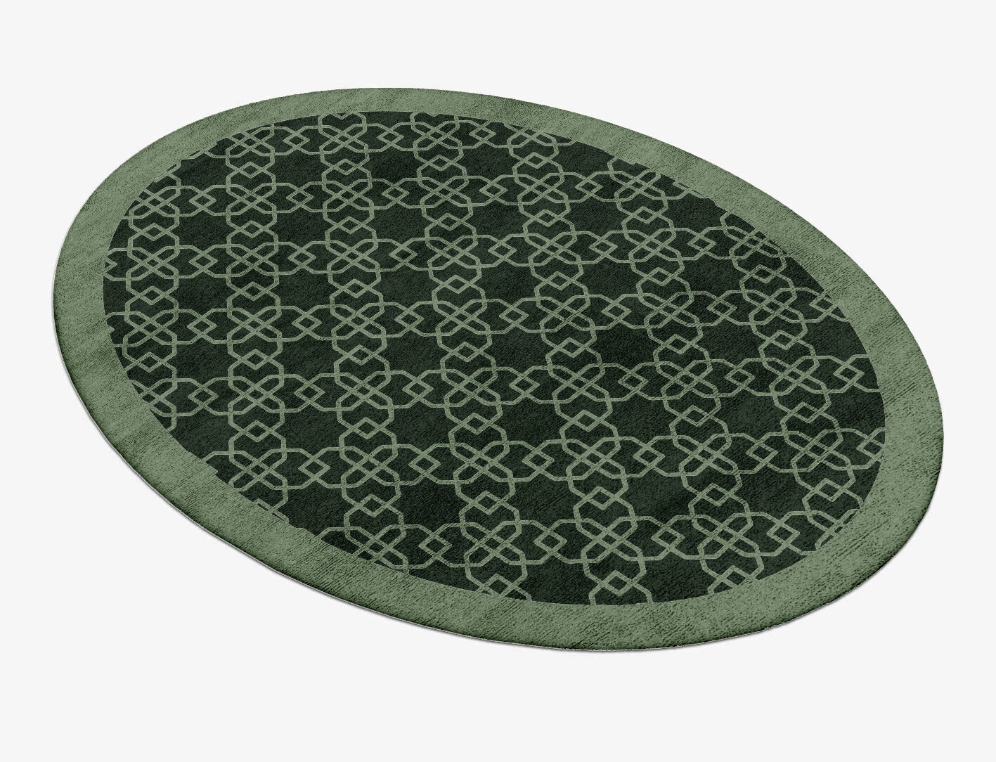 Symmetria Geometric Oval Hand Tufted Bamboo Silk Custom Rug by Rug Artisan