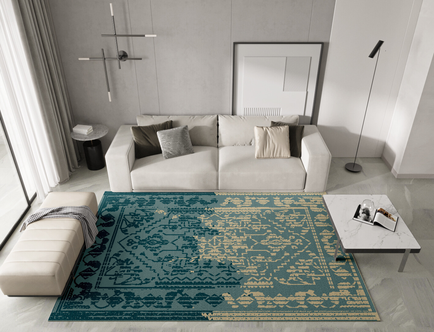 Tabriz Persian Bagh Rectangle Hand Tufted Pure Wool Custom Rug by Rug Artisan