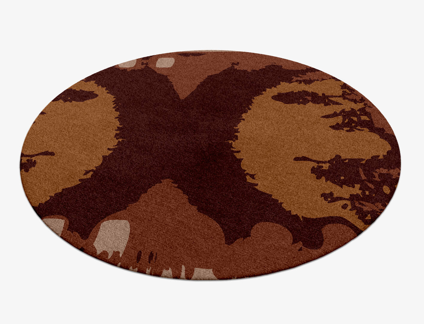 Talkie Abstract Round Hand Knotted Tibetan Wool Custom Rug by Rug Artisan