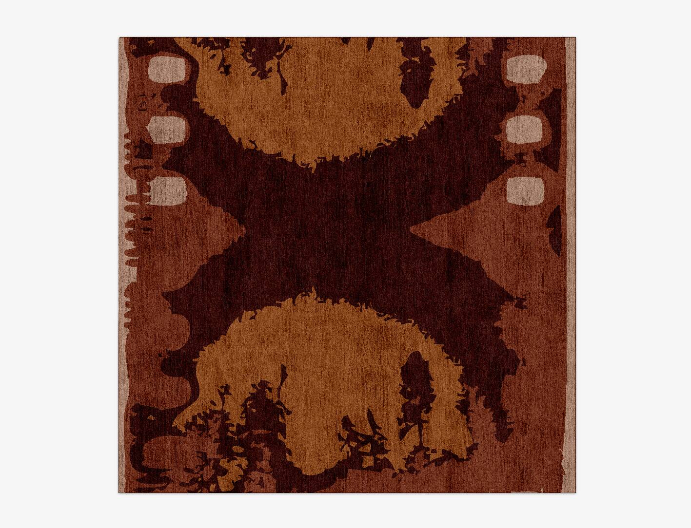 Talkie Abstract Square Hand Knotted Bamboo Silk Custom Rug by Rug Artisan