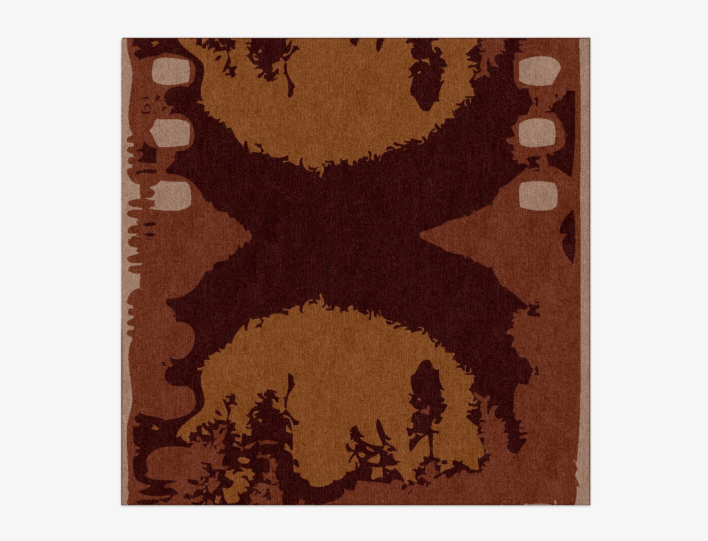 Talkie Abstract Square Hand Knotted Tibetan Wool Custom Rug by Rug Artisan