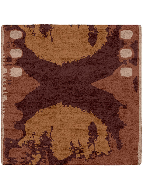 Talkie Abstract Square Hand Tufted Bamboo Silk Custom Rug by Rug Artisan