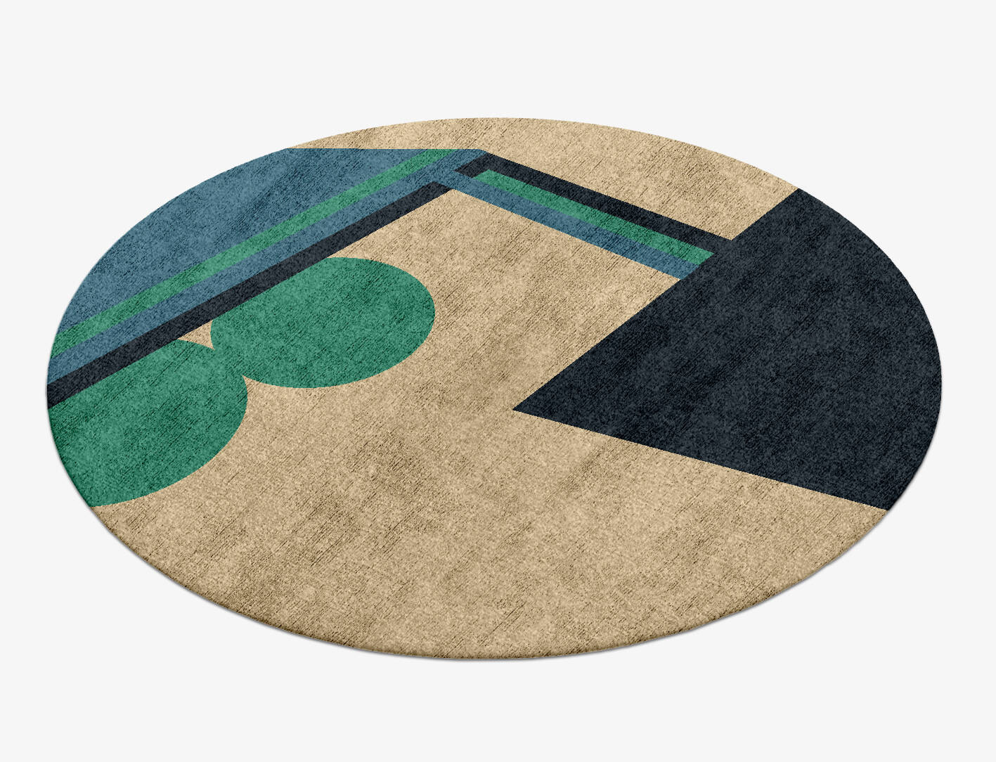 Tangent Kids Round Hand Knotted Bamboo Silk Custom Rug by Rug Artisan