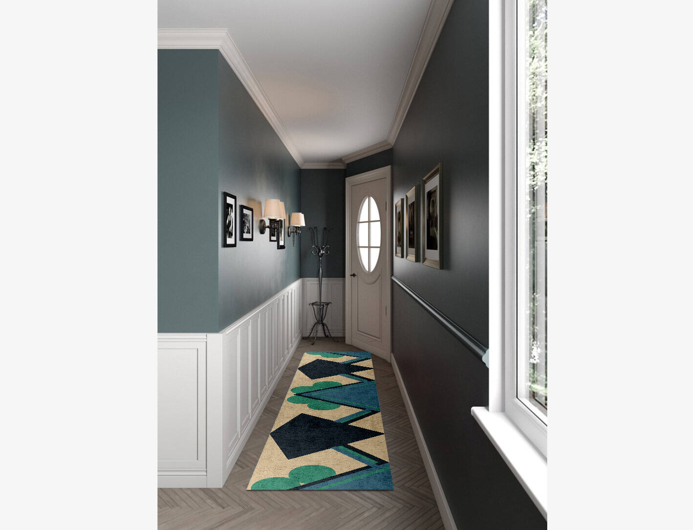 Tangent Kid Runner Hand Knotted Bamboo Silk Custom Rug by Rug Artisan