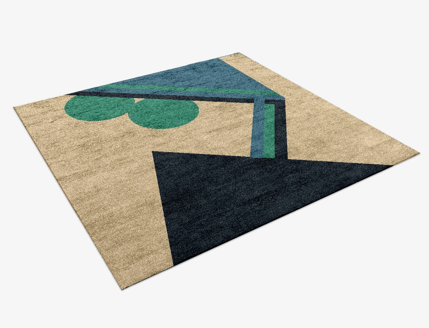 Tangent Kids Square Hand Knotted Bamboo Silk Custom Rug by Rug Artisan