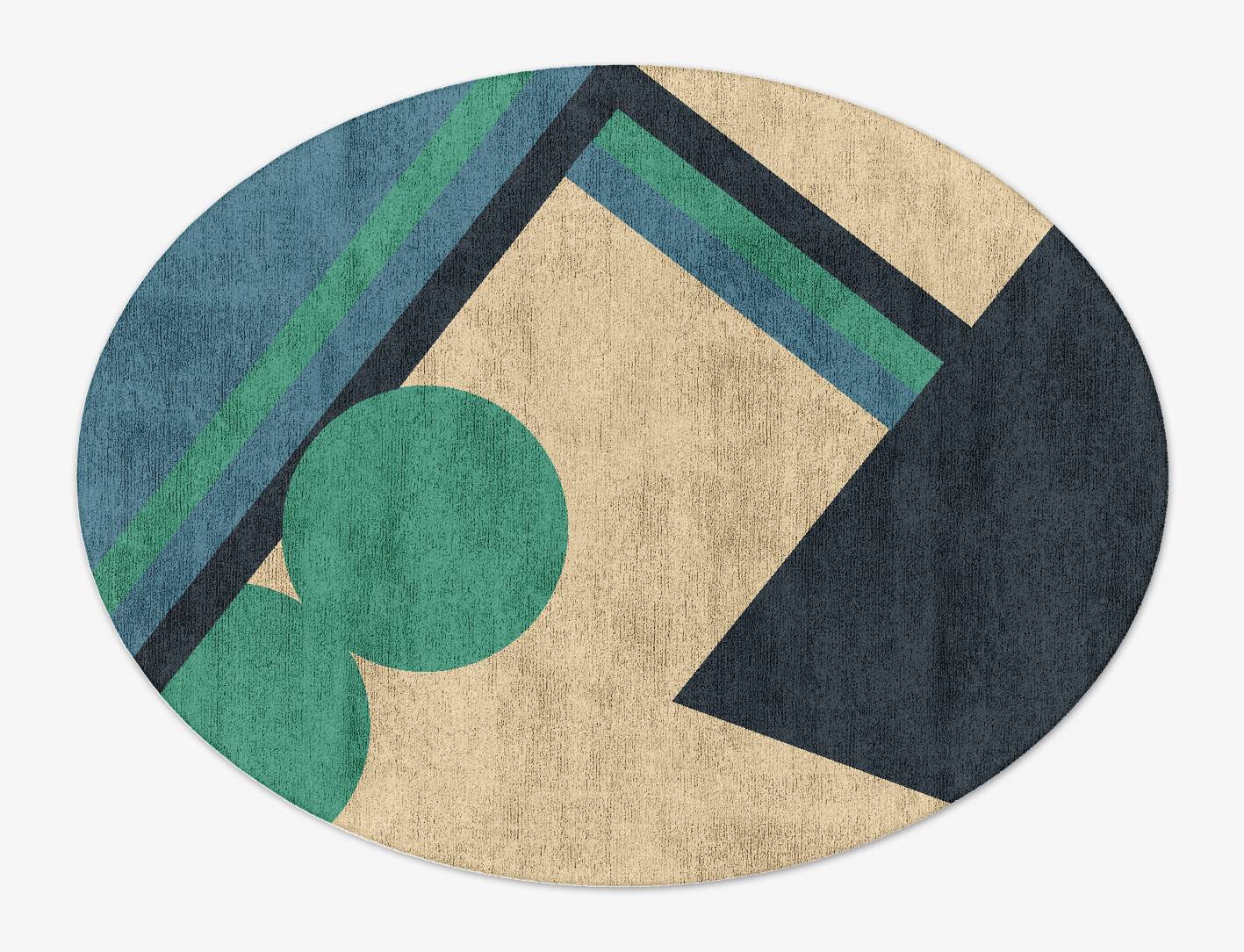 Tangent Kid Oval Hand Tufted Bamboo Silk Custom Rug by Rug Artisan