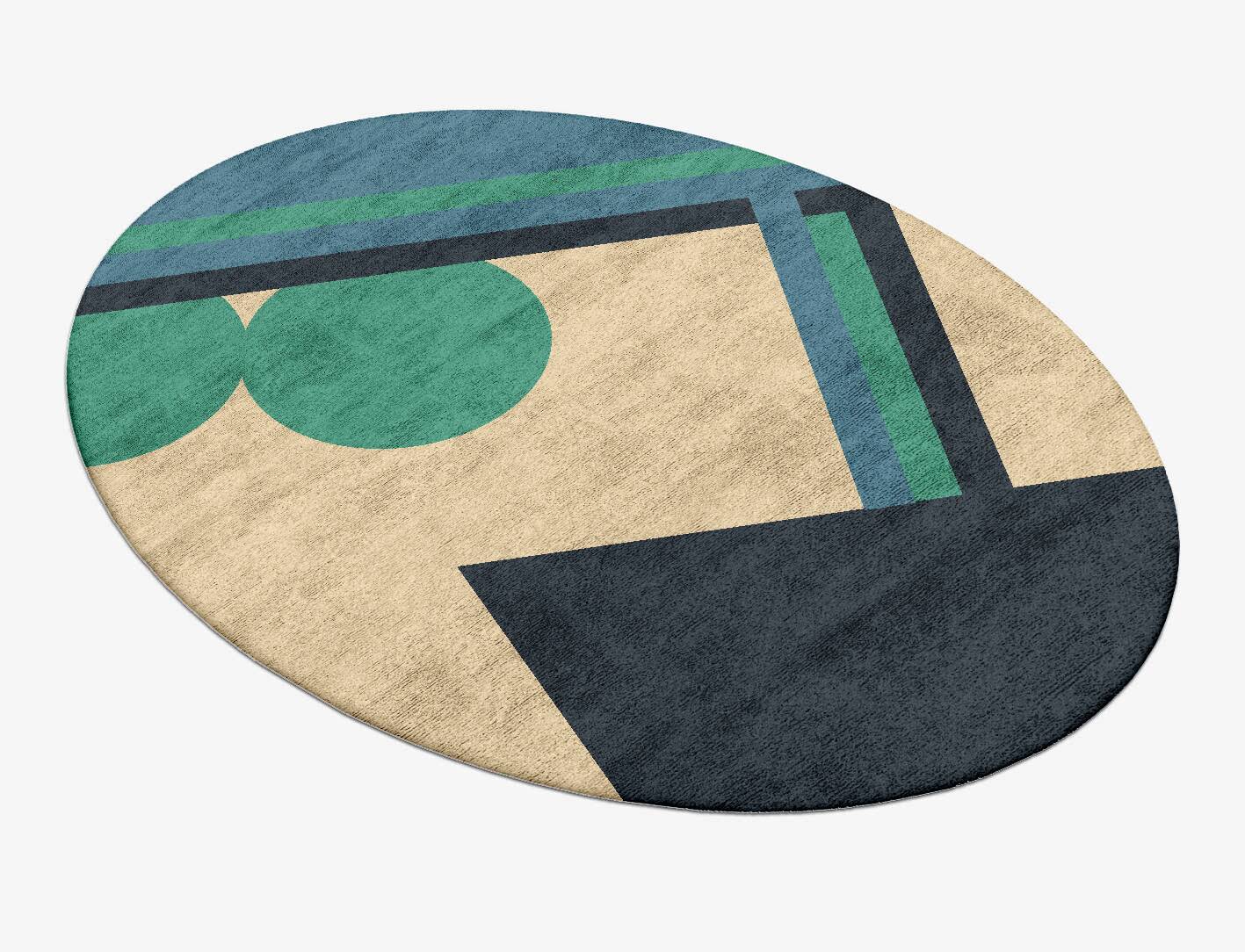 Tangent Kid Oval Hand Tufted Bamboo Silk Custom Rug by Rug Artisan