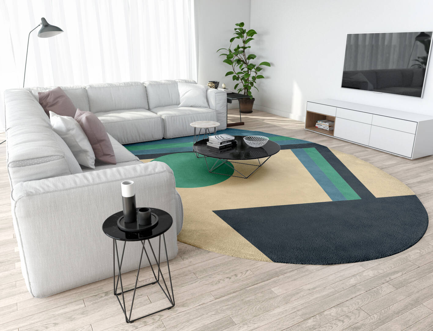 Tangent Kid Oval Hand Tufted Pure Wool Custom Rug by Rug Artisan