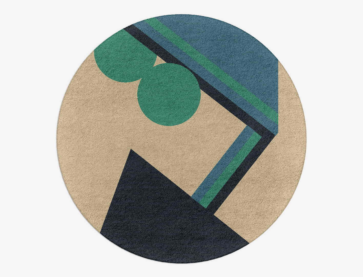 Tangent Kid Round Hand Tufted Pure Wool Custom Rug by Rug Artisan
