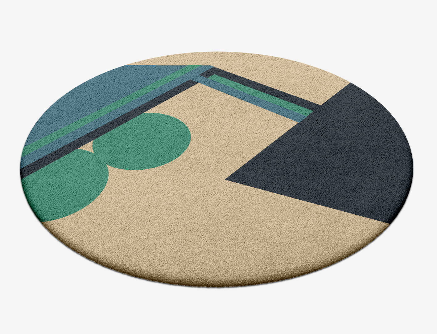 Tangent Kid Round Hand Tufted Pure Wool Custom Rug by Rug Artisan