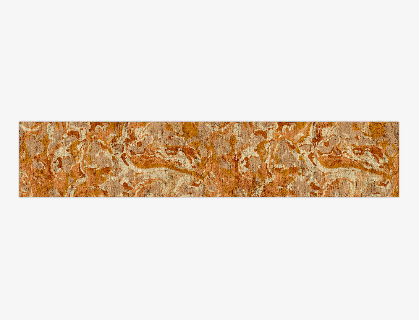 Tangerine Surface Art Runner Hand Knotted Bamboo Silk Custom Rug by Rug Artisan