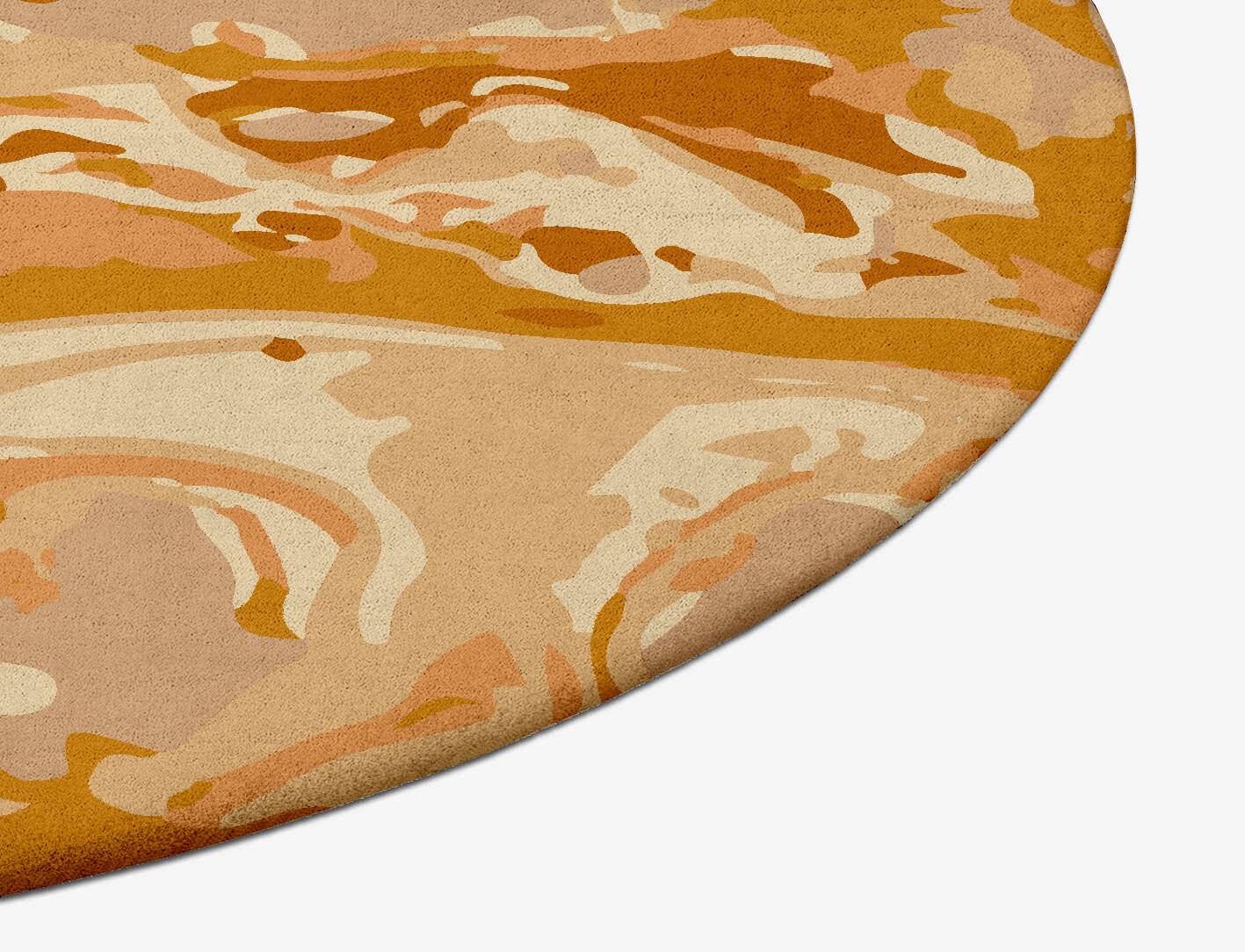 Tangerine Surface Art Oval Hand Tufted Pure Wool Custom Rug by Rug Artisan