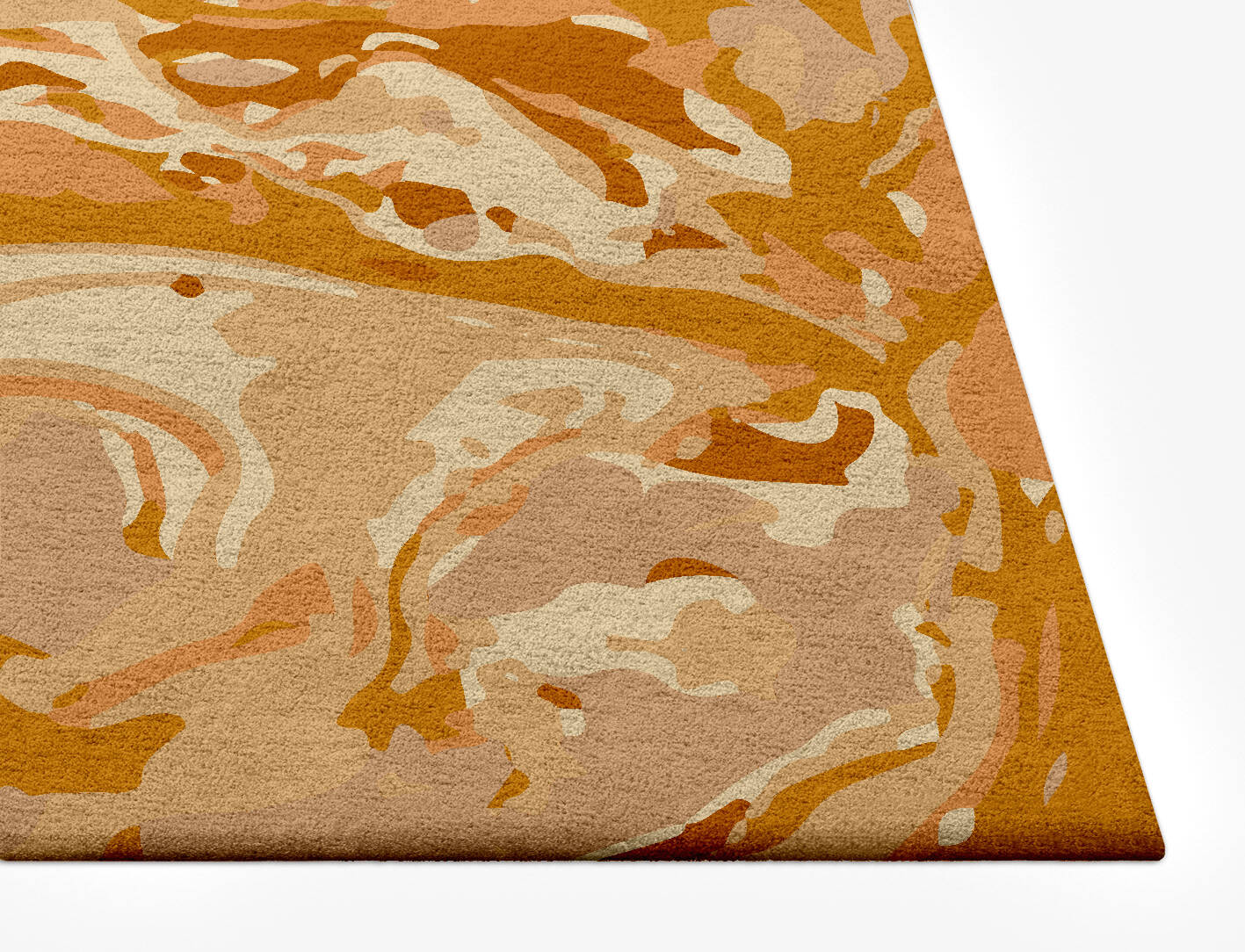 Tangerine Surface Art Rectangle Hand Tufted Pure Wool Custom Rug by Rug Artisan
