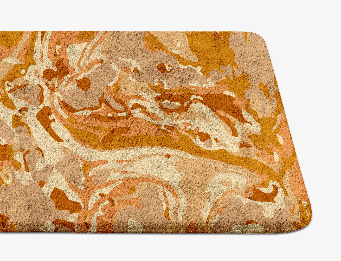 Tangerine Surface Art Runner Hand Tufted Bamboo Silk Custom Rug by Rug Artisan