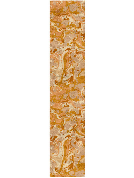 Tangerine Surface Art Runner Hand Tufted Bamboo Silk Custom Rug by Rug Artisan