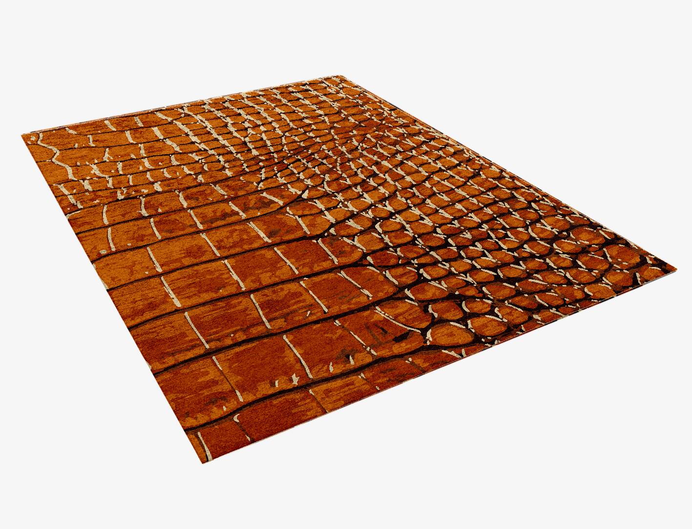 Tanned Hide Animal Prints Rectangle Hand Knotted Bamboo Silk Custom Rug by Rug Artisan