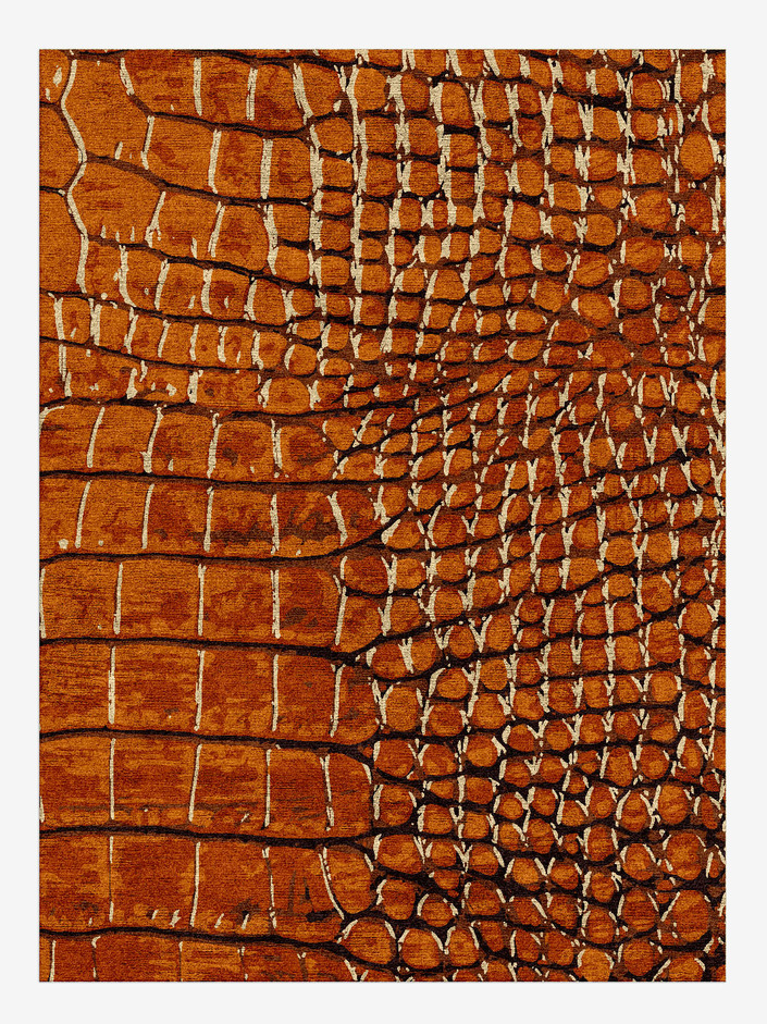 Tanned Hide Animal Prints Rectangle Hand Knotted Bamboo Silk Custom Rug by Rug Artisan