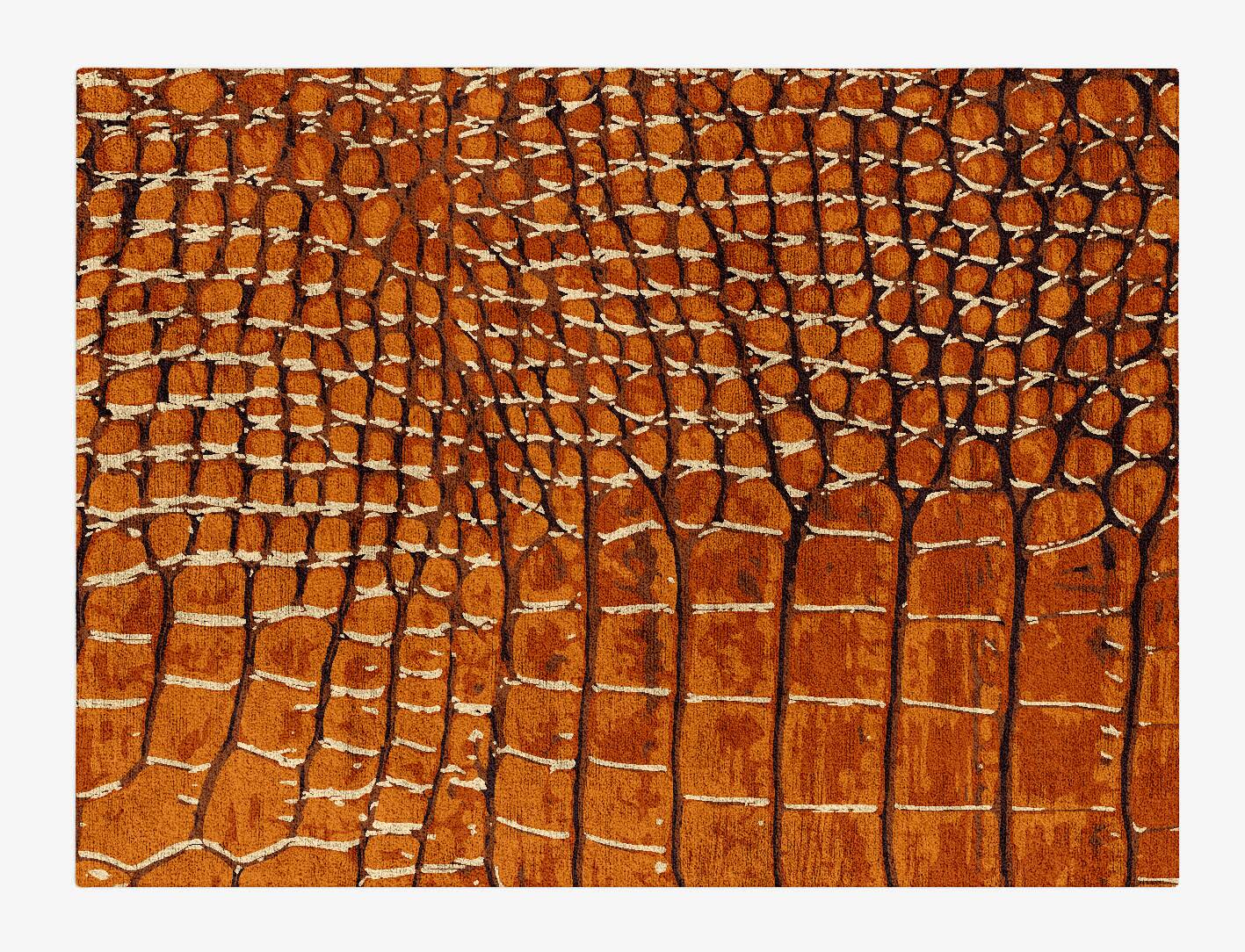 Tanned Hide Animal Prints Rectangle Hand Tufted Bamboo Silk Custom Rug by Rug Artisan