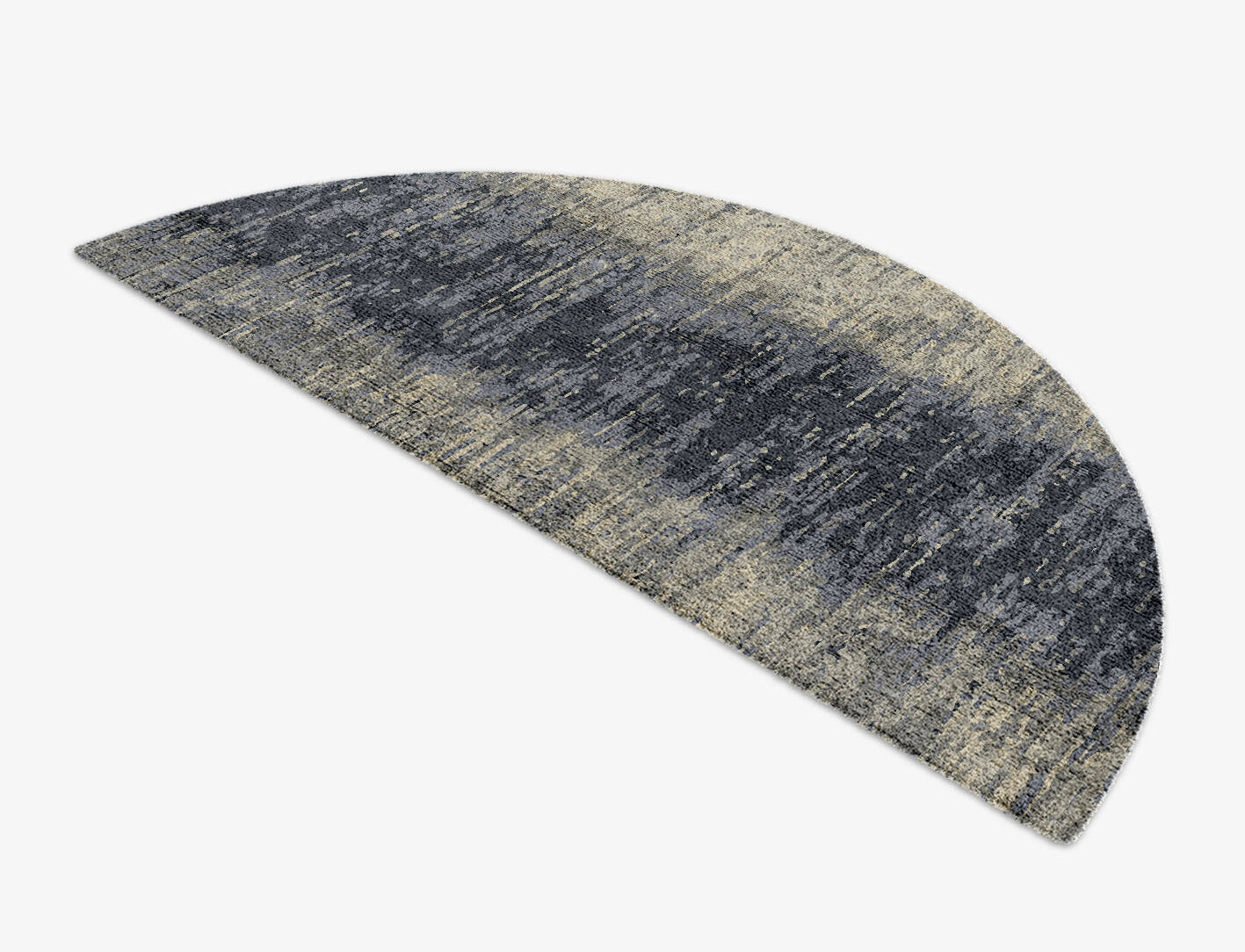 Tape Gradation Halfmoon Hand Knotted Bamboo Silk Custom Rug by Rug Artisan